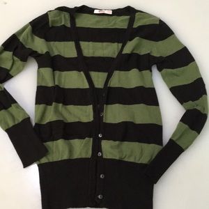 *sold*Green and black striped sweater